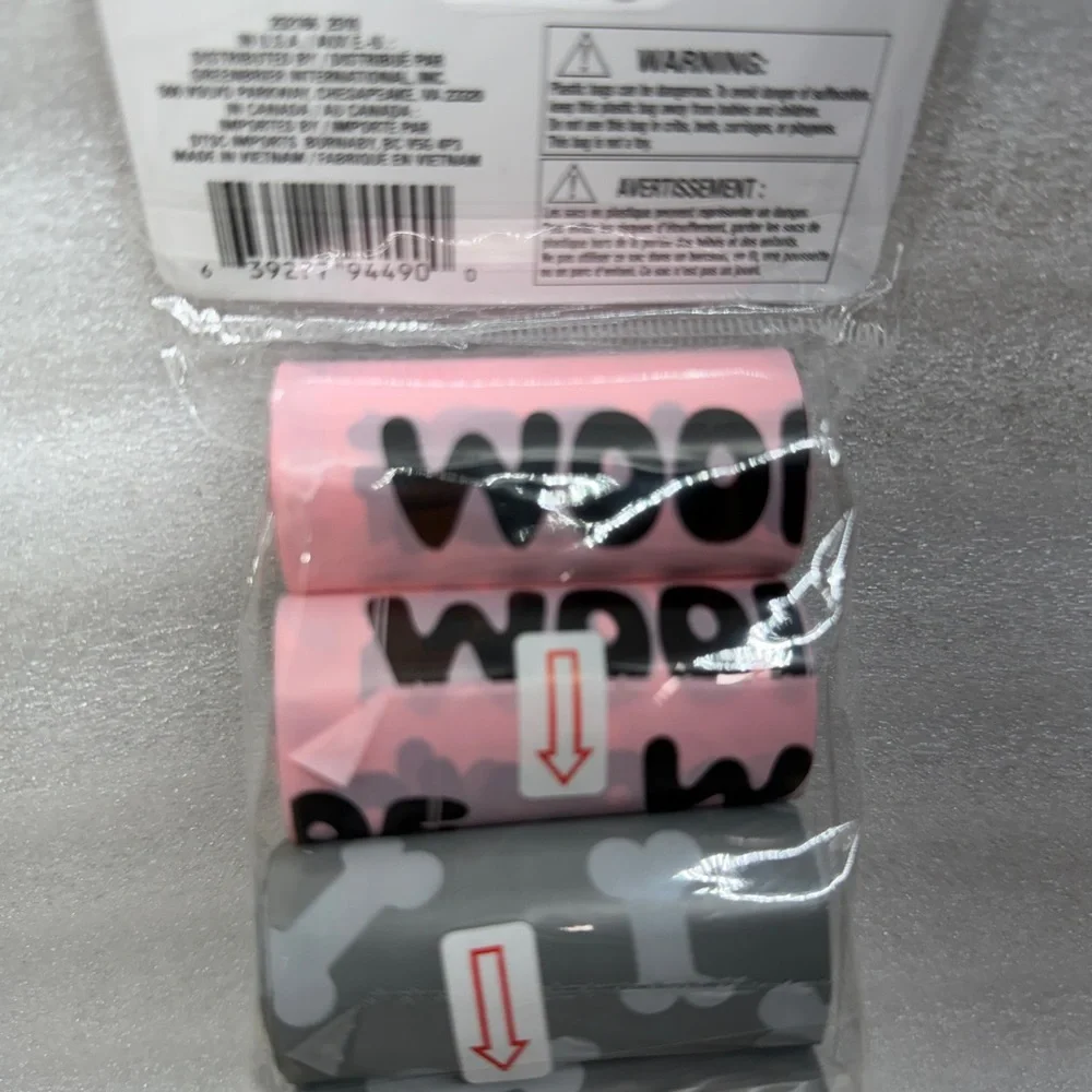 Greenbrier Kennel Club Pink and Gray Dog Waste Bags